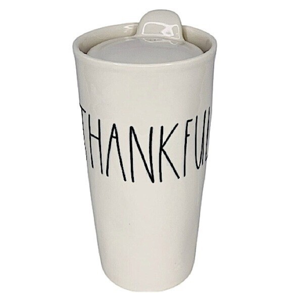 Rae Dunn Thankful‎ Ceramic Tumbler - Picture 1 of 4